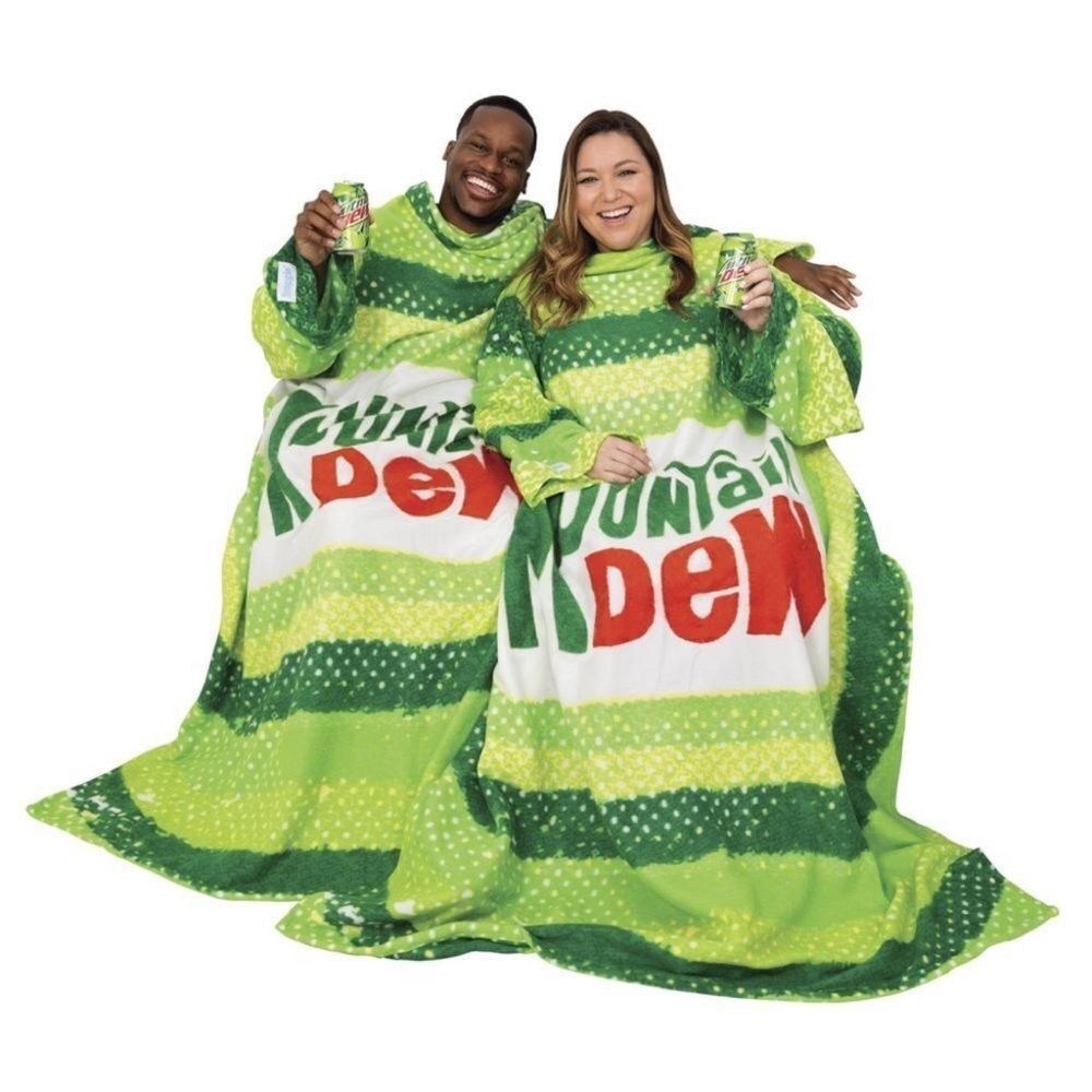 Snuggie Blanket with Sleeves Mt. Dew NWT